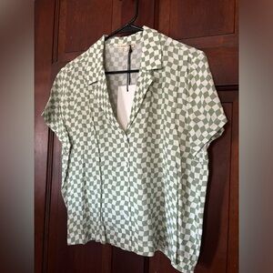 NWT whimsy + row checkerboard top